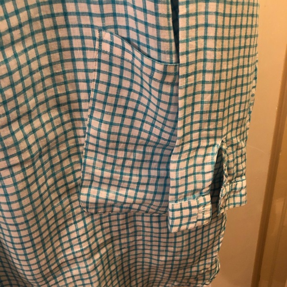 Company Store turquoise and white check tunic L - Picture 4 of 5